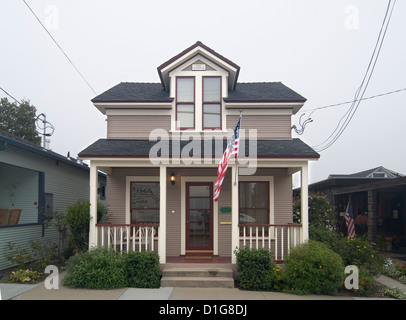 Exterior view two story American Craftsman styled bungalow at Pacific Grove; California; USA Stock Photo