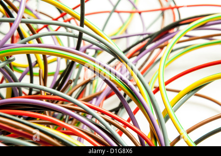 Isolated electric cables Stock Photo