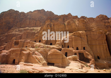 Street of facades, in the Rose Red City of Petra, Jordan. Stock Photo