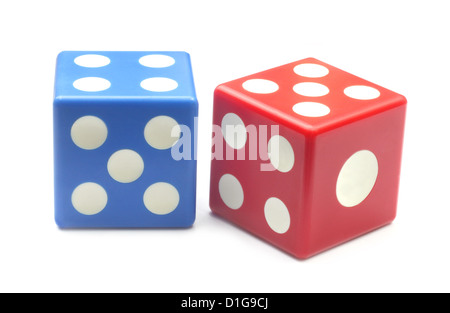 Two dices over white background Stock Photo