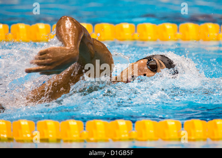 Kosuke Hagino (JPN) competing in the freestyle leg of the Men's 400m Individual Medley Heat at the 2012 Olympic Stock Photo