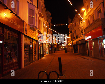 Weymouth in Dorset UK, England, Seaside town at night after rain showers Stock Photo