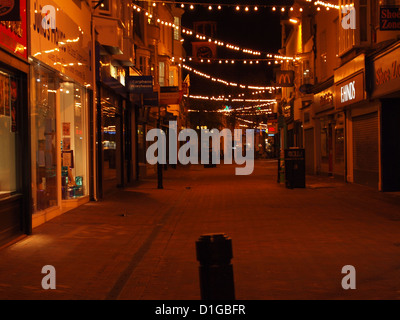 Weymouth in Dorset UK, England, Seaside town at night after rain showers Stock Photo