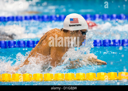 Eric Shanteau (USA) competing in the Men's 100m Breaststroke Heat at the 2012 Olympic Summer Games, London, England. Stock Photo