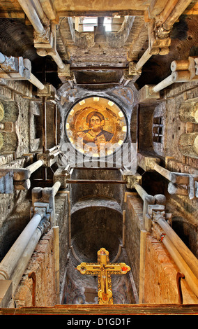 Inside view of the byzantine church of Panagia Parigoritissa (13th century), Arta, Epirus, Greece. Stock Photo