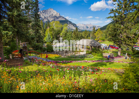 Cascade Gardens in Banff National Park in the town of Banff in the Canadian Rockies in Alberta Canada Stock Photo