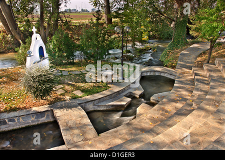 The old, outdoor baptistery of St Lydia, close to Ancient Philippi, Kavala, Macedonia, Greece. Stock Photo