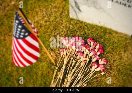 Scene in Sitka National Cemetery on Veterans Day 2012. Stock Photo