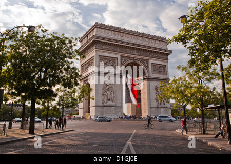 The Arc de Triomphe on the Champs Elysees in Paris, France, Europe Stock Photo