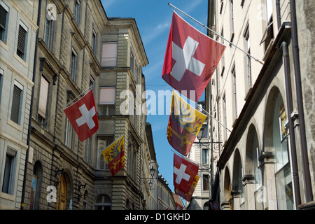 Street scenes in Geneva old Town, Geneva, Switzerland, Europe Stock Photo