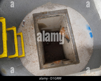 Road construction site UK manhole inspection chamber catch-pit catchpit ...