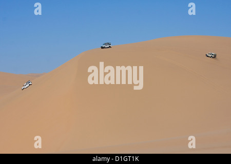 Dune bashing on the Namib Desert, Namibia. Stock Photo