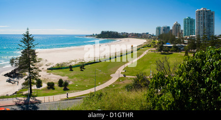 Coolangatta Beach and town panoramic, Gold Coast, Queensland, Australia, Pacifc