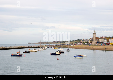 Herne Bay Seafront Looking toward Reculver Towers on the horizon Stock Photo