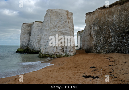 Chalky rock formations, Botany Bay, Broadstairs, Kent, England, UK, Europe. Stock Photo