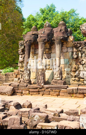 The Terrace of the Elephants, Angkor Thom, UNESCO World Heritage Site, Siem Reap, Cambodia, Indochina, Southeast Asia, Asia Stock Photo