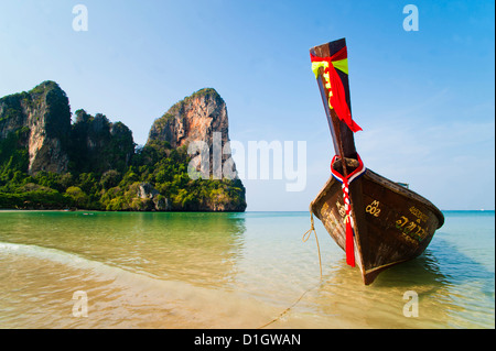 Long tail boat on Koh Phi Phi, South Thailand, Southeast Asia, Asia Stock Photo