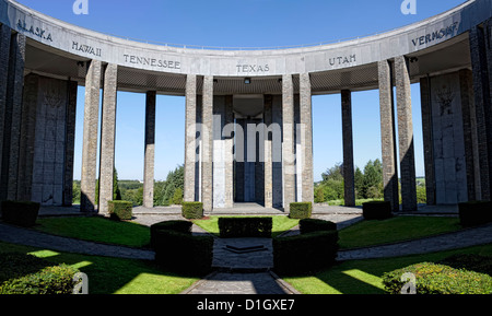 American Memorial at the Hill of Mardasson commemorates the Battle of the Bulge, Bastogne, Ardennes, Belgium, Europe Stock Photo
