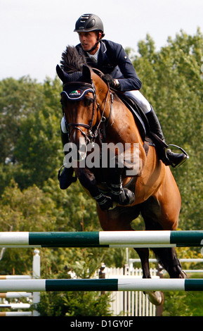 31.07.2011 Ben Maher on Milena 8 at The Longines Royal International Horse Show Credit James Galvin Stock Photo