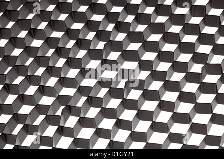 Honeycomb mesh of a spotlight, optical illusion, Stock Photo