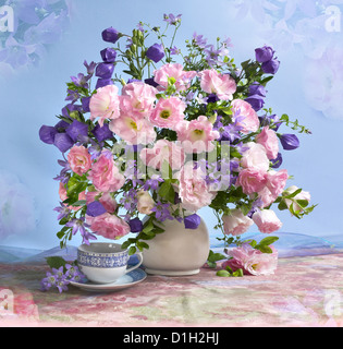  ArtWall Japanese Vase with Roses and Anemones by