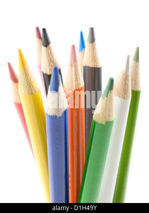 Colored Pencils isolated on White Stock Photo