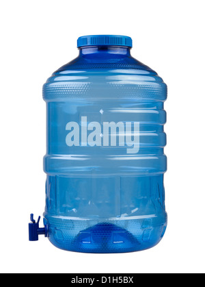Empty blue drinking water container isolated on white background Stock Photo