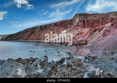 The spectacular red beach in Santorini, Greece Stock Photo