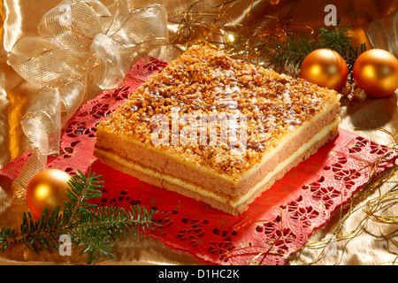 Peanut chocolate cake Stock Photo