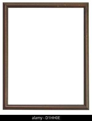 brown wooden frame with isolated on white background Stock Photo - Alamy