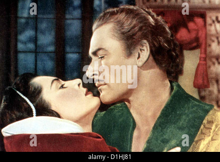 Die Liebesabenteuer Des Don Juan  Adventures Don Juan,  Viveca Lindfors, Errol Flynn Koenigin Margaret (Viveca Lindfors) kann Stock Photo