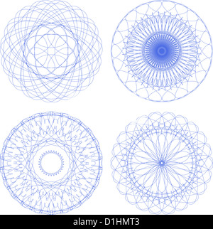 Guilloche elements for diploma or certificate. mandala design Stock Photo