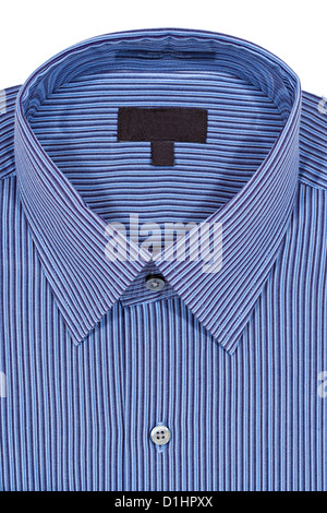 A Blue pinstriped dress shirt isolated over a white background Stock Photo