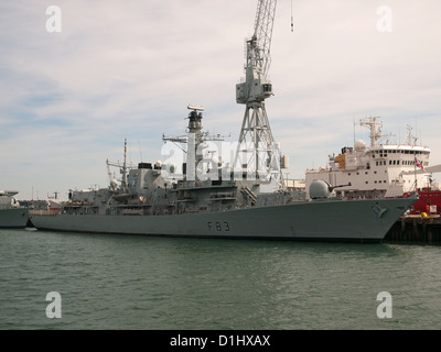 HMS St Albans Type 23 Frigate berthed Portsmouth Harbour Hampshire England UK Stock Photo