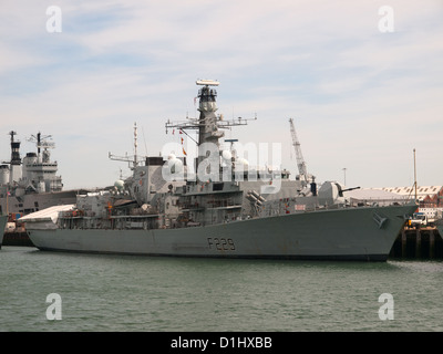 HMS Lancaster Type 23 Frigate berthed in Portsmouth Harbour Hampshire England UK Stock Photo
