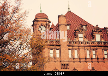 Old Main Street Train Station Clock Tower in Richmond Stock Photo