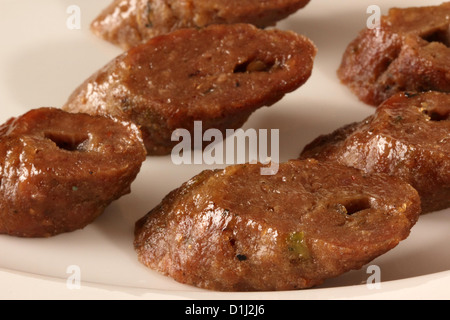 Hot fresh spicy mutton seekh kebab. Stock Photo