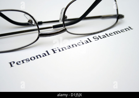 Personal financial statement Stock Photo