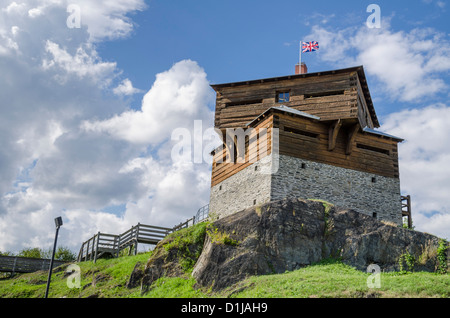 Petit-Sault Blockhouse PHS, Edmundston, New Brunswick, Canada Stock Photo