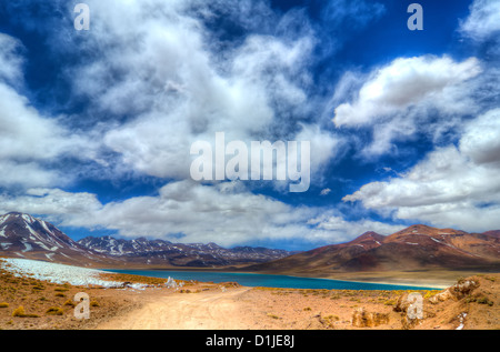 Laguna Miscanti and Miniques Lagoons in the Atacama Desert Stock Photo