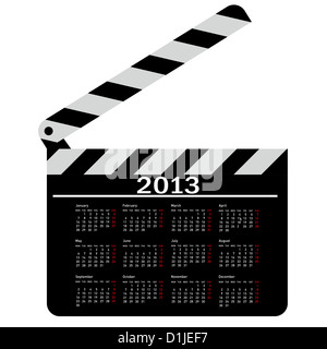 calendar for 2013, movie clapper board. Stock Photo