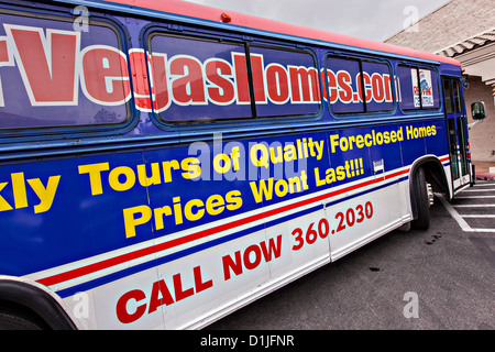 Foreclosure real estate bus tour in Las Vegas, NV. Stock Photo