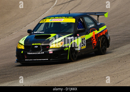A Subaru STi competes in the CTCC Canadian Touring Car Championship at ...