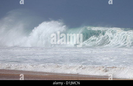 Huge Breaking Waves At Banzai Pipeline Oahu Hawaii Stock Photo
