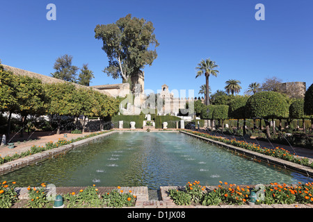 Gardens in the Alcazar of Christian Monarchs in Cordoba, Andalusia Spain Stock Photo