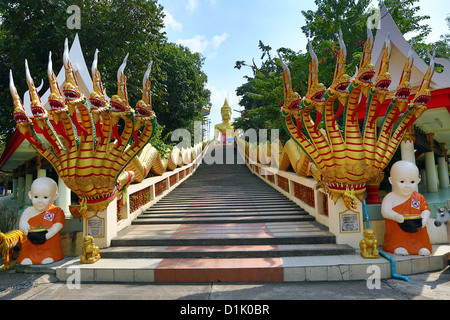 Big Buddha statue at Wat Khao Phra Bat in Pattaya, Thailand Stock Photo