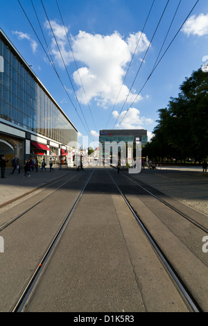 Tram Tracks in Berlin, Germany Stock Photo