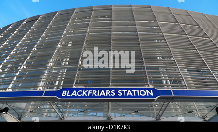 New Blackfriars Station exterior front building architecture and sign London England UK  KATHY DEWITT Stock Photo