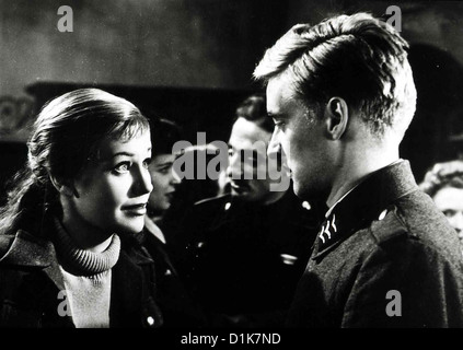 Entscheidung Vor Morgengrauen  Decision Before Dawn  Hildegard Knef, Oskar Werner Als amerikanischer Gefangener meldet sich Stock Photo