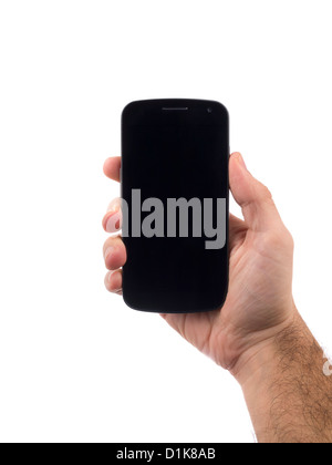 Hand holding smartphone Stock Photo
